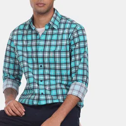 U S Polo Assn Men Blue Checked Casual Shirt-image-77