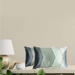 Home Grey & White Set of 2 Colourblocked Rectangle Cushion Covers-36