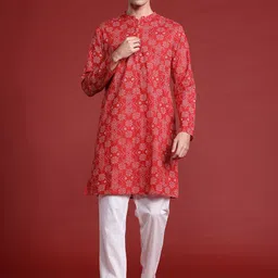Anouk Bandhani Printed Regular Pure Cotton Kurta with Trousers-35