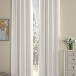 ROSARA HOME Cream-Coloured Set of 2 Black Out Door Curtains-33
