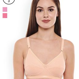 Bodycare Pack of 3 Assorted Non-Wired Non Padded Everyday Bras E1517PICODPE-23