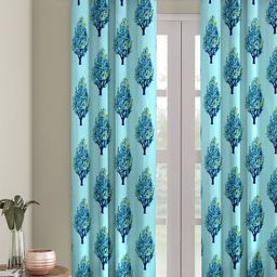 Cortina Blue Printed Single Curtain Curtain-picture-51