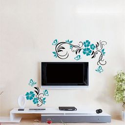 rawpockets Multicolour Beautiful Floral Art PVC Vinyl Wall Stickers-image-43