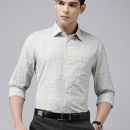 Arrow Manhattan Slim Fit Checked Pure Cotton Formal Shirt-picture-27