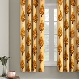 Cortina Golden Single Floral Window Curtain-image-37
