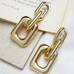 JOKER & WITCH Gold-Toned Contemporary Drop Earrings-image-21