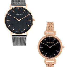 JOKER & WITCH Silver-Toned & Rose Gold-Toned Fitz & Olivia Couple Watch Gift Set JWCW118-image-48