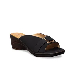 Khadims Women Black Solid Wedge Heels-29