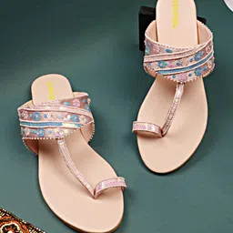 Anouk Women Textured Ethnic Open Toe Flats-62