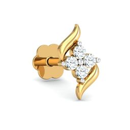 KUBERBOX 18K Yellow Gold Diamond Dvidal Nose Stud-18