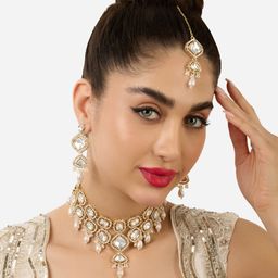 Zaveri Pearls Stone-Studded & Beaded Jewellery Set-picture-22