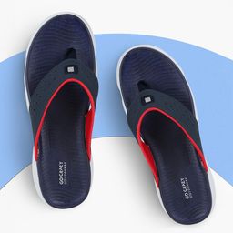 Campus Men Navy Blue & Red Rubber Thong Flip-Flops-picture-5
