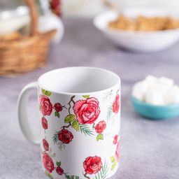 KOLOROBIA White & Red Printed Ceramic Misty Morning Mug-14