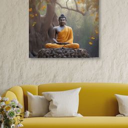OLIVE TREE Grey & Orange Canvas Paintings Wall Art-picture-20
