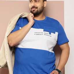 Sztori Plus Size Colourblocked Pure Cotton T-shirt-14