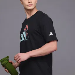 ADIDAS Men Brand Logo Printed Pure Cotton T-shirt-picture-44