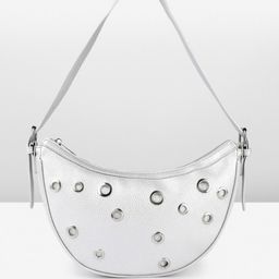French Connection Structured Shoulder Bag with Cut Work image 1