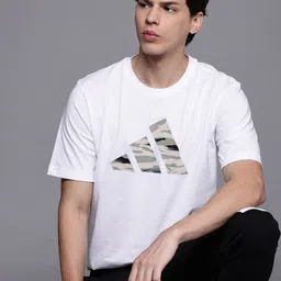 ADIDAS Camo Logo Print Pure Cotton T-shirt-image-61