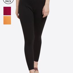 GRACIT Women Pack of 3 Solid Ankle-Length Leggings-image-33