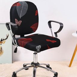 Cortina Set Of 8 Black & White Floral Printed Chair Covers-22