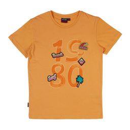 Gini and Jony Boys Orange Printed Pure Cotton T-shirt-image-81