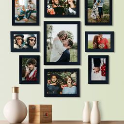 Art Street Set of 9 Black Solid Individual Photo Frames-11