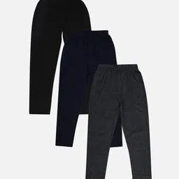 DYCA Girls Pack Of 3 Black Solid Cotton Track Pants-image-20