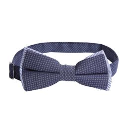 Bruun & Stengade Dark Blue & White Woven Design Bow Tie-image-23