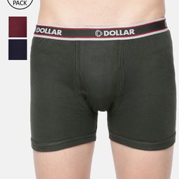 Dollar Bigboss Men's Solid Pack of 3 Combed Cotton Intrerlock Pocket Trunk MDTR-10-PO3-C1-13