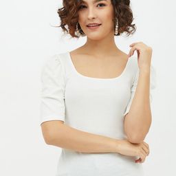 Harpa White Solid Fitted Top-image-77