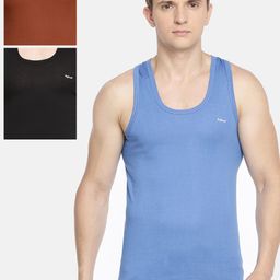 Dollar Bigboss Pack Of 3 Assorted Fine RN Combed Cotton Shrinkless Innerwear Vest-29