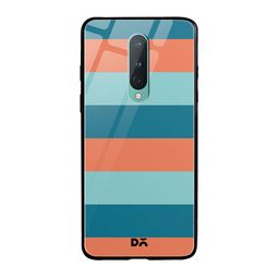 DailyObjects Teal Blue & Orange Sumer Lines OnePlus 8 Glass Case-20