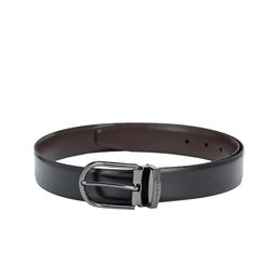 Pacific Gold Men Black & Brown Solid Leather Reversible Belt-image-33