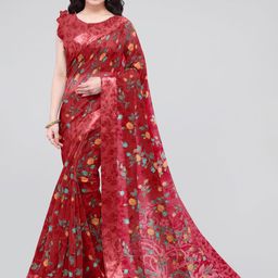 KALINI Red & Blue Floral Bagh Saree-picture-30