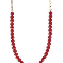 AKSHARA Girls Gold-Toned & Red Alloy Gold-Plated Handcrafted Necklace-4
