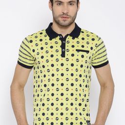 Status Quo Yellow Printed Polo T-shirt-image-22