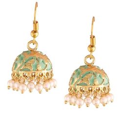I Jewels Gold-Plated Contemporary Jhumkas Earrings-picture-54