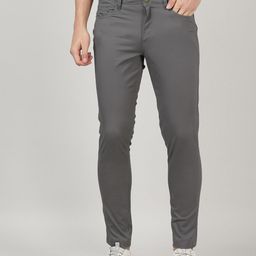 MERCHANT MARINE Men Grey Slim Fit Trousers-image-94
