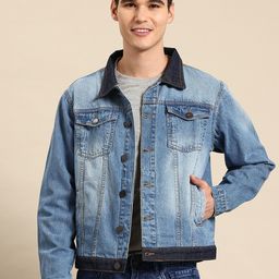 Mast & Harbour Contrast-Detail Pure Cotton Denim Jacket-image-5