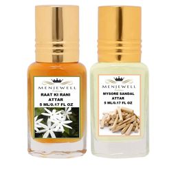 Menjewell Set of 2 Raat Ki Rani & Mysore Sandal Attar 10 ml-93