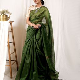 TEEJH Sequinned Silk Cotton Saree-picture-44