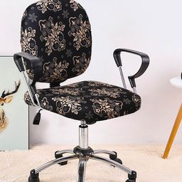 Cortina Set Of 4 Black & Beige Ethnic Motifs Printed Chair Covers-36