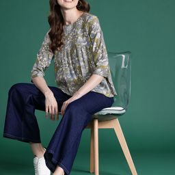 DressBerry Floral Print A-Line Top-image-13