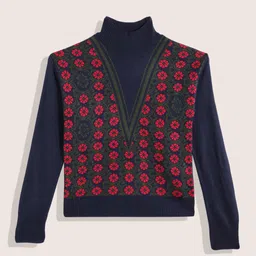 Sangria Teen Girls Floral Design Pullover-picture-32