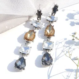JOKER & WITCH Grey Contemporary Drop Earrings-11