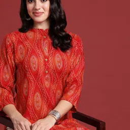 Anouk Women Bandhani Printed Straight Kurta-image-77