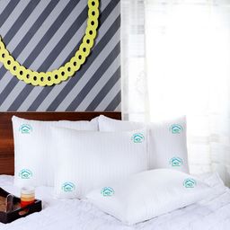 MFD HOME FURNISHING Set Of 5 White Striped Sleep Pillows-14