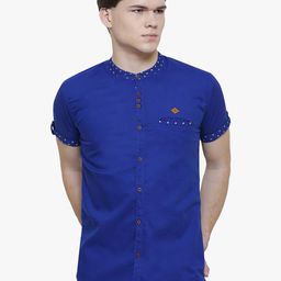 Kuons Avenue Men Blue Smart Slim Fit Solid Casual Shirt-picture-45