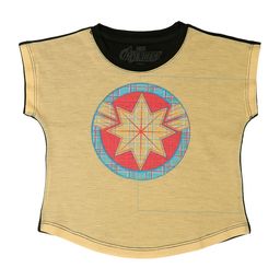 Marvel by Wear Your Mind Girls Yellow Captain Marvel Printed Top-image-86