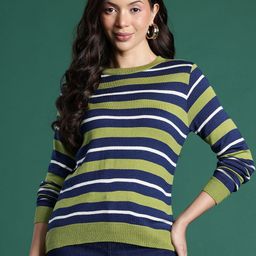 DressBerry Pure Acrylic Striped Pullover-picture-4